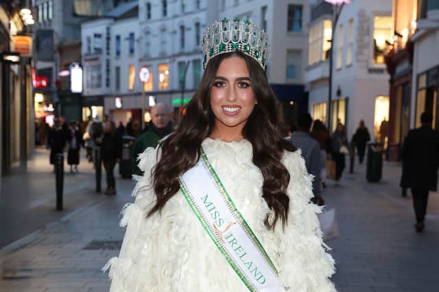 Miss Ireland 2025 pictured as she arrived at the launch of the search for Miss Ireland 2026 in Dublin.
