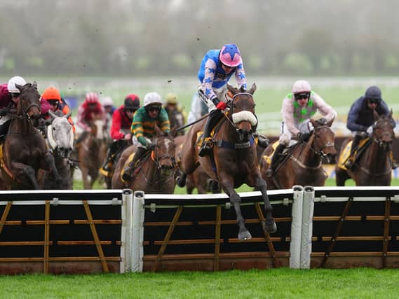 White Noise and Tom Bellamy winning at Cheltenham last March