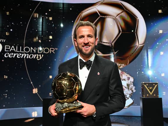 England captain Harry Kane after winning the Ballon d'Or