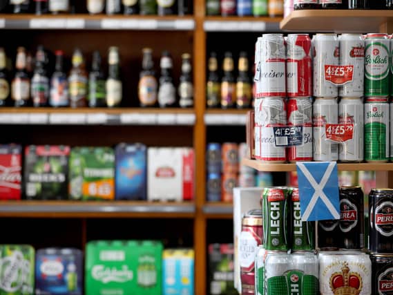 Alcohol on shelves in a shop