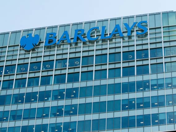 A building with a Barclays sign on it