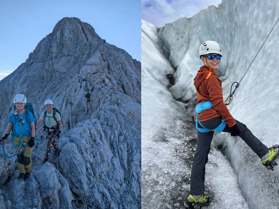 Frankie McMillan climbing mountains