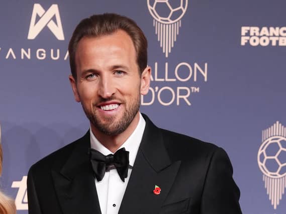 Harry Kane arrives on the red carpet ahead of the 70th annual Ballon d’Or ceremony