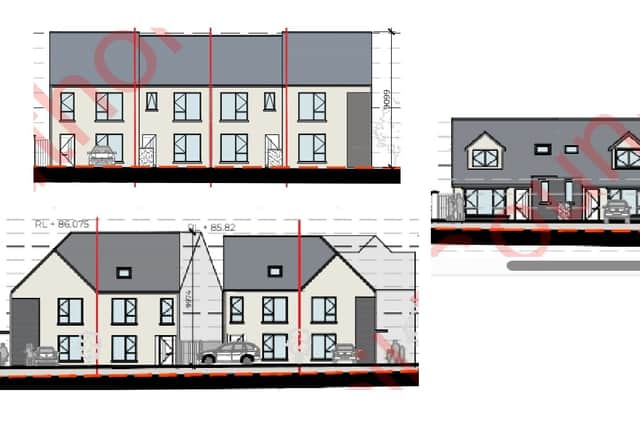 Drawings of the houses planned in Ballycullenbeg, Mountmellick.