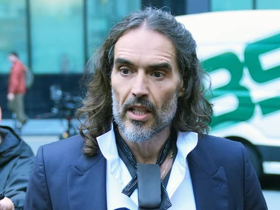 Russell Brand arriving at Southwark Crown Court, London