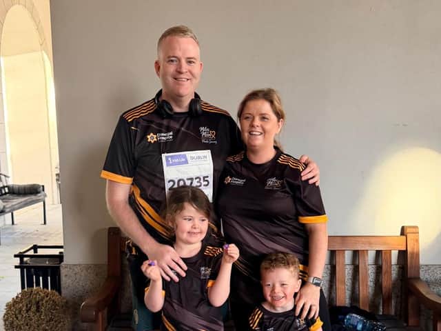 Jamie and family at the Dublin Marathon