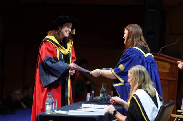 Helen McTighe, native of Mooncoin, Co Kilkenny graduated from Dublin City University with a Doctorate of Education