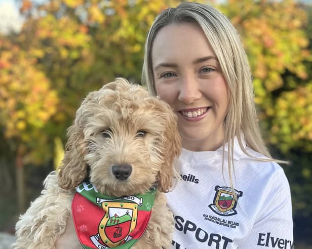 PUPPY LOVE Ciara Carroll Moran with her puppy 'Andy' Moran in Kiltimagh.