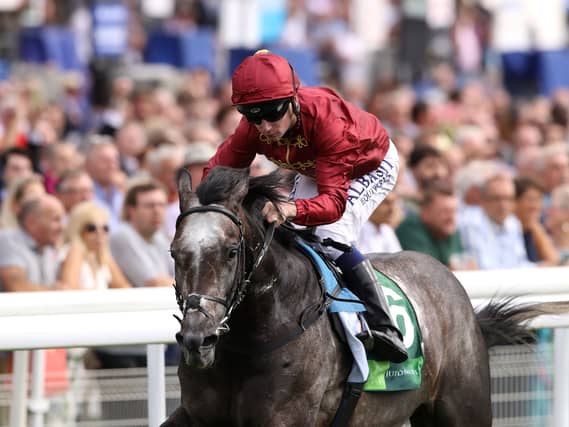 Roaring Lion ridden by Oisin Murphy wins the Juddmonte International Stakes at York