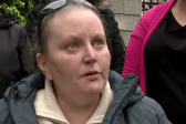 Mary Keane being interviewed on RTÉ News after she received a public apology from Galway University Hospital