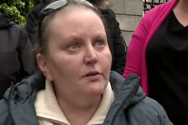 Mary Keane being interviewed on RTÉ News after she received a public apology from Galway University Hospital