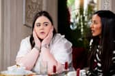 Sharon Rooney and Maya Jama sit at a table