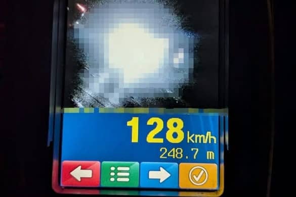 The motorists was caught speeding at 128km/h