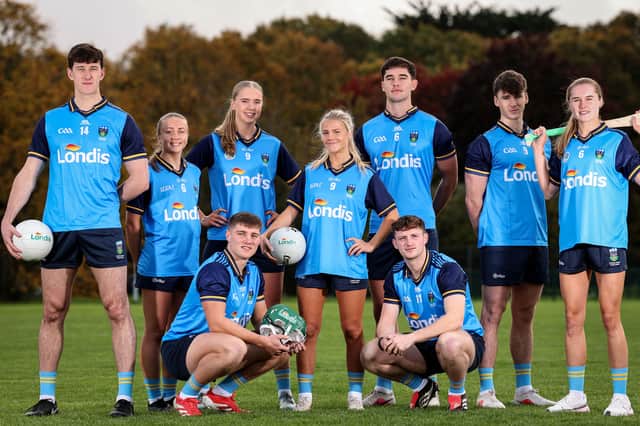 Leitrim's Barry McNulty (far left) pictured with teammates from UCD GAA at the launch of the club's two year partnership with Londis Picture: INPHO