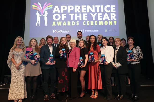 The winners of the National Apprentice of the Year Awards 2026, pictured with Minister Marian Harkin TD (Centre)