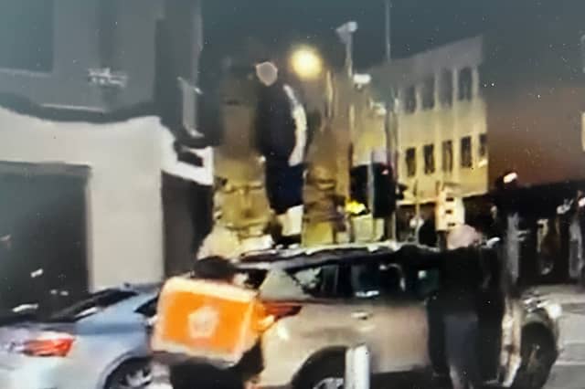 A still photo from a video which has been widely shared on social media