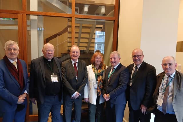 Liam Mulligan, Rev Canon David Crooks, Judge Seán MacBride, Mary Casey, Minister of State Seán Canney TD, Richard Logue, Charles D Barclay.