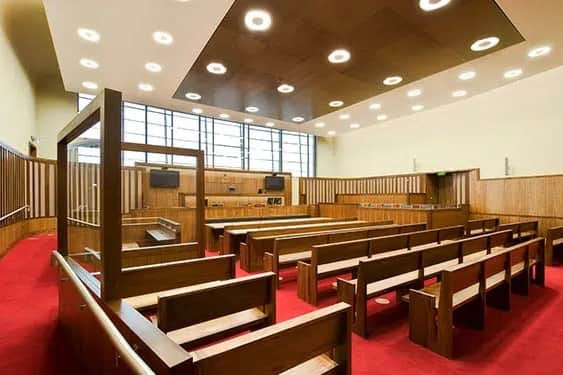 Courtroom in the Criminal Courts of Justice.