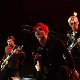 My Chemical Romance performing on stage