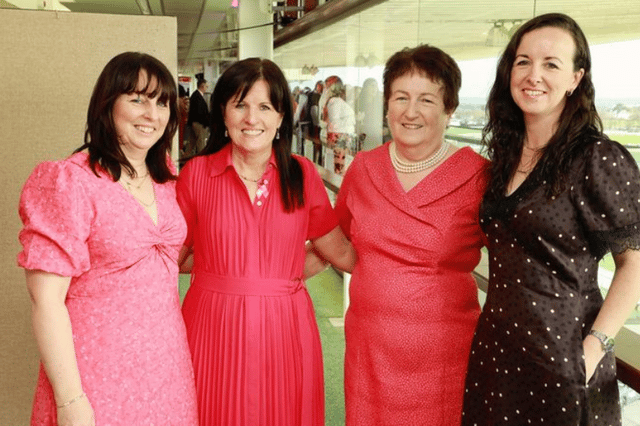 Carmel, Mary, Margaret and Eileen Keleghan, Killanin, were indoors for Race in Pink at the Galway Races in aid of the NBCRI.