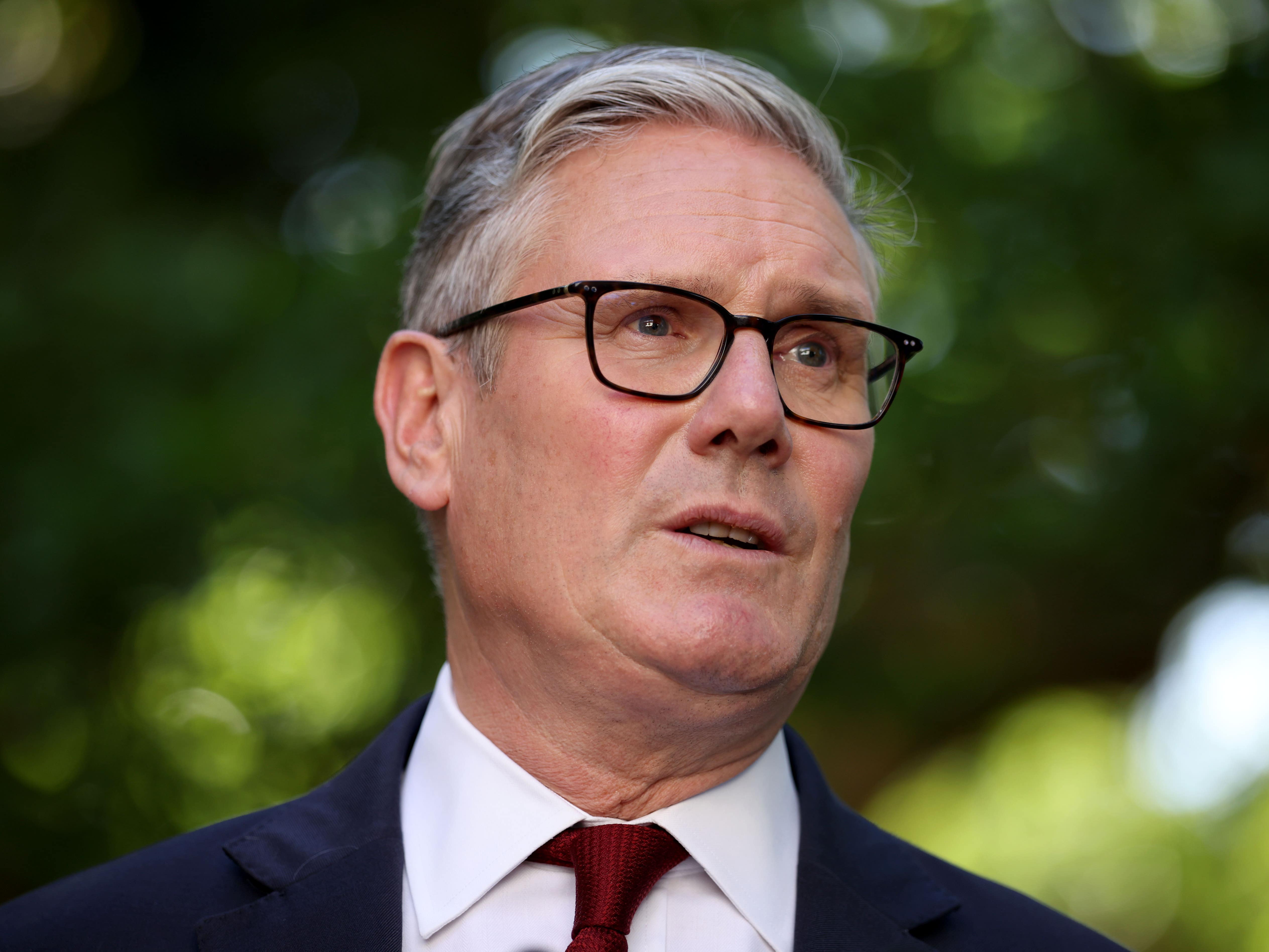 Sir Keir Starmer speaking to the media
