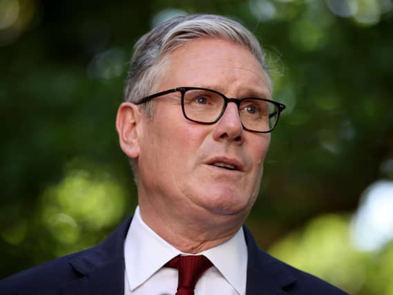 Sir Keir Starmer speaking to the media