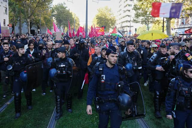 Police at a demonstration in Paris (Aurelien Morissard/AP)