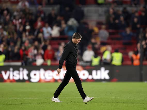 Nottingham Forest manager Oliver Glasner appears dejected