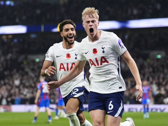 Jan Paul van Hecke (right) celebrates scoring