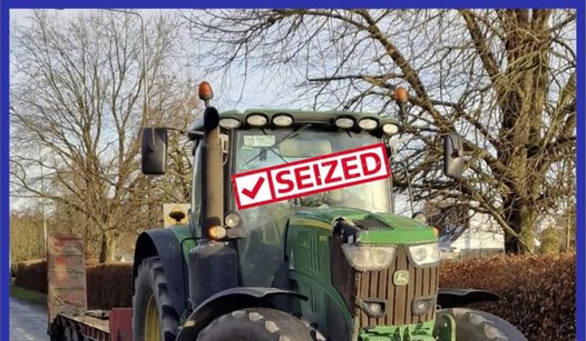 Laois Gardai seize John Deere tractor after spotting worn tyres