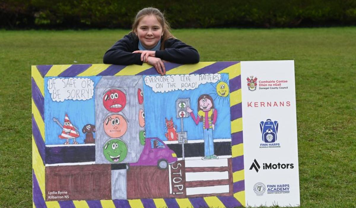 Ballyshannon's Lydia scores in School Road Safety art competition