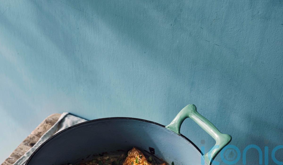 Gino D’Acampo’s onepot roast chicken with pearl barley, white wine and