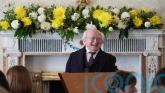 Higgins hosts 100 visitors at final afternoon tea reception of his presidency