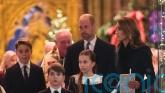 George, Charlotte and Louis get into the festive spirit at Kate’s carol service