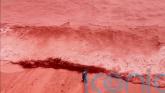 Rain creates crimson spectacle on Iran&rsquo;s Hormuz Island