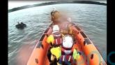 Lifeboat crews rescue swimmer stranded on inflatable mattress