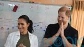 Meghan 1 Harry 0 in football shoot-out at refugee camp
