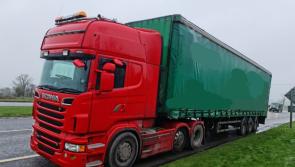 Driver arrested after HGV had fake registration plates on Kildare road