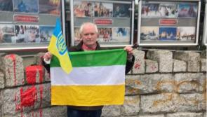 Offaly man protests outside the Russian Embassy