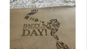 Unique sand artwork graces Silver Strand beach for St Patrick's Day