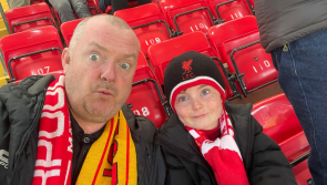 WATCH: County Derry boy's emotional reaction to seeing football hero at Anfield