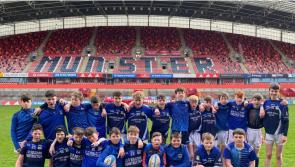 Coláiste Mhuire U14 rugby squad play at Thomond Park