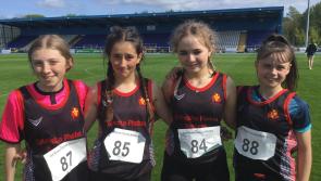 Coláiste Phobal Roscrea students compete at the Girls East Munster Track and Field Championships