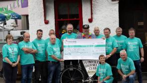 Clonaslee High Nelly Club presents cheque to Temple Street Hospital