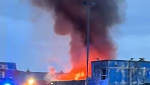 WATCH: Major fire engulfs former supermarket in centre of Midlands town
