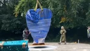 Huge new statue being lowered into place in Kilkenny