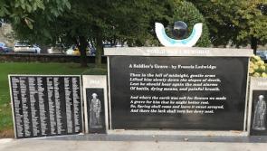 Wreath laying ceremony to take place at Dundalk's WWI memorial 