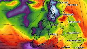 Hail, thunder and winds up to 110km/h forecast for tomorrow as Met Eireann issues Weather Warning for parts of Ireland