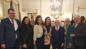 Proud award for Katie-George and Dunlevy family at Áras an Uachtaráin