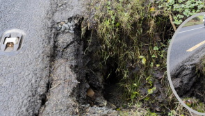 Dangerous three-foot hole on side of Lifford-Letterkenny road